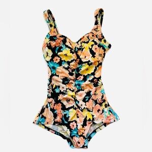 Rose Marie Reid Retro One Piece Swimsuit Sweetheart Necklace Size 12